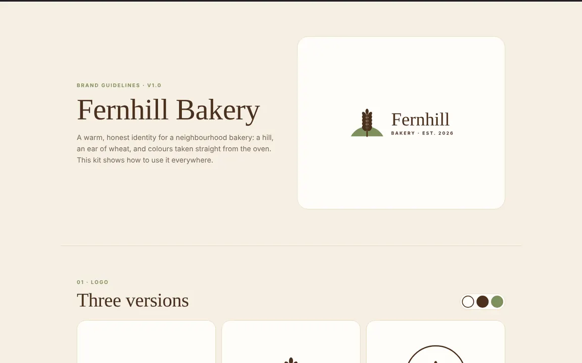 Fernhill Bakery: Bakery brand kit