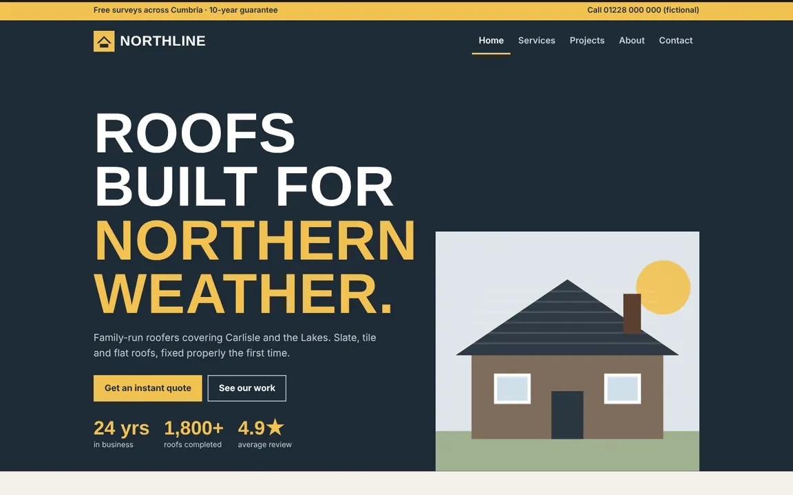 Northline Roofing: Roofing company website